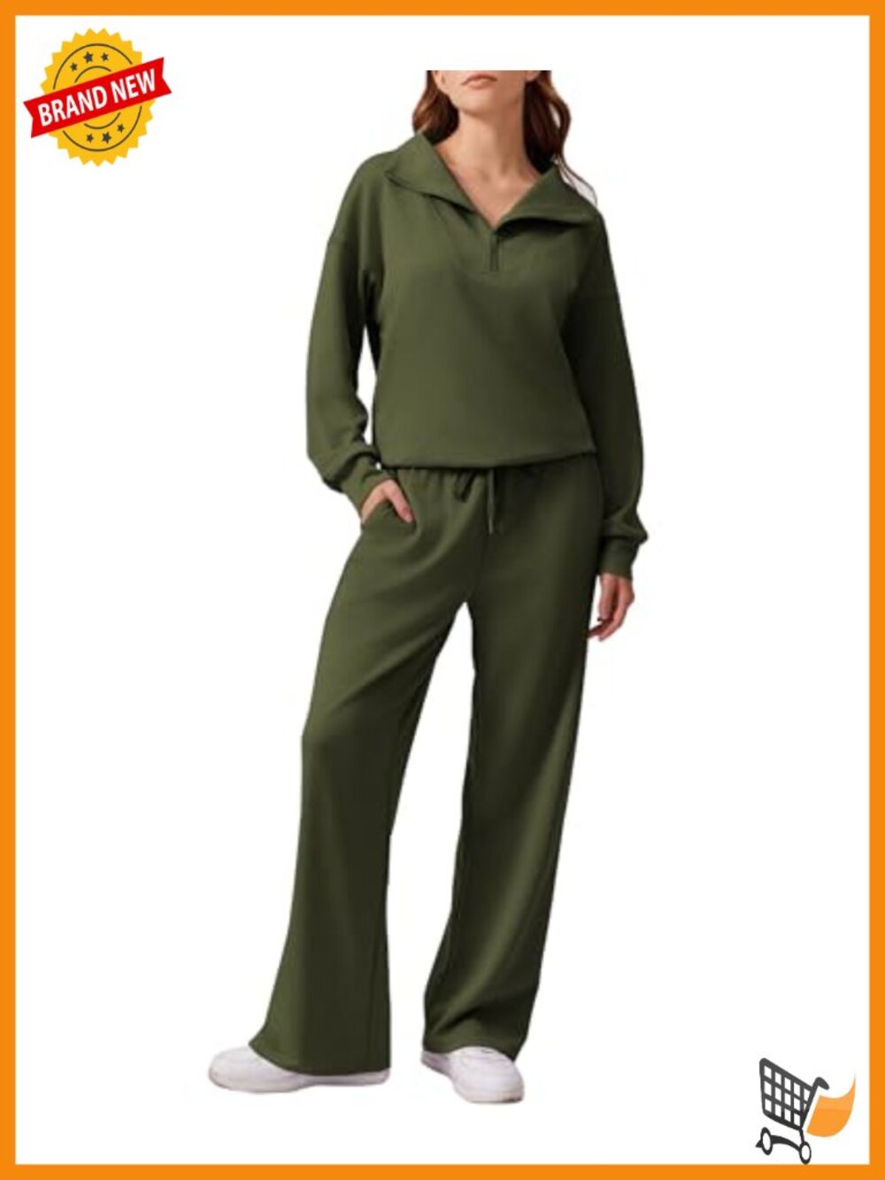 2 Piece Lounge Set Half Zip Sweatshirt & Wide Leg Sweatpants Tracksuit